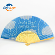 high quality custom design hollow-out cloth bamboo hand fans